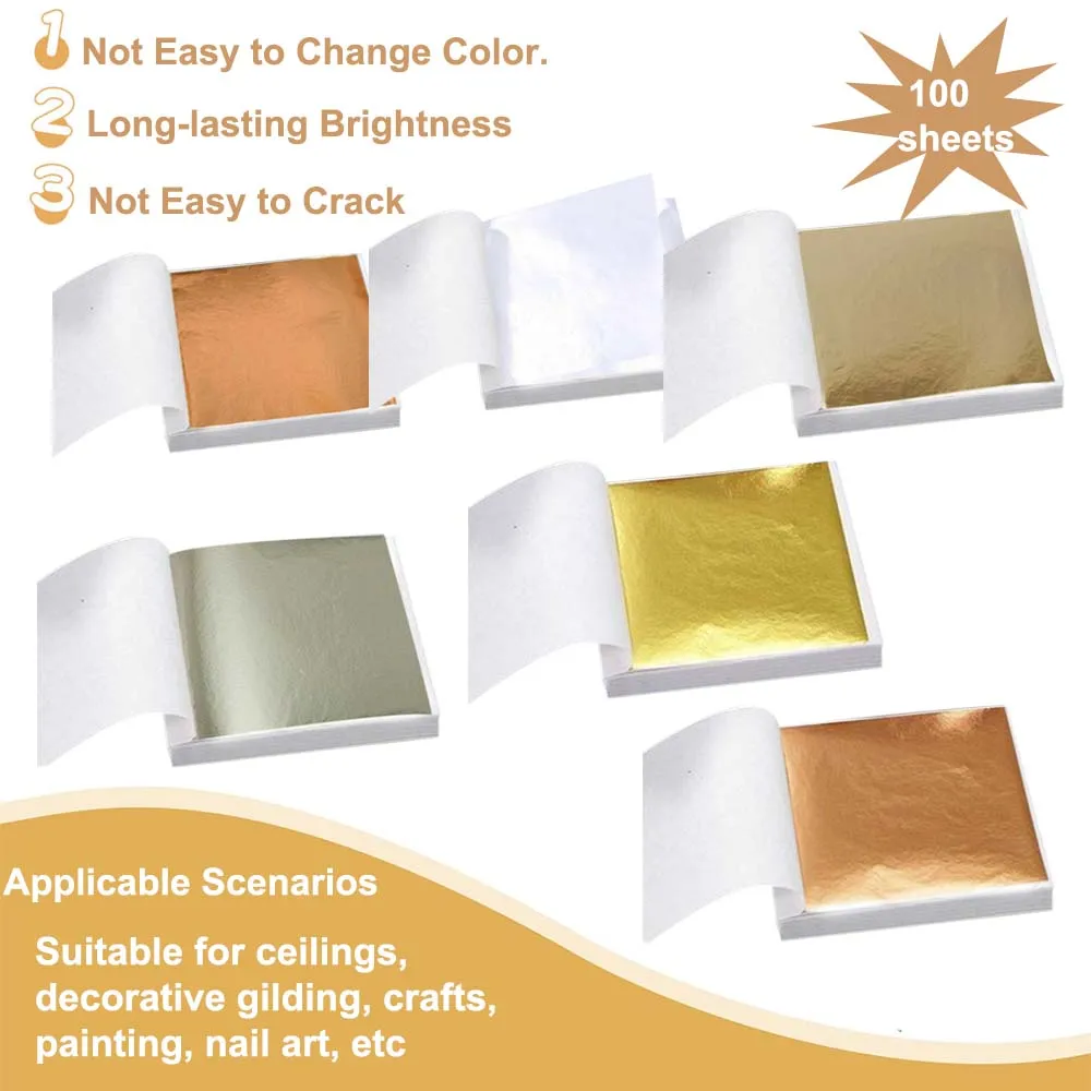 100 Uds. De copos de hojas de  - Gold Foil Flakes reseña y precio